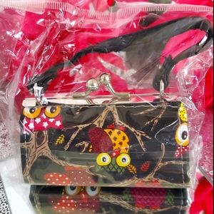 Mini Print Owl Purse Size 4"x2"  Pick 2 for $20